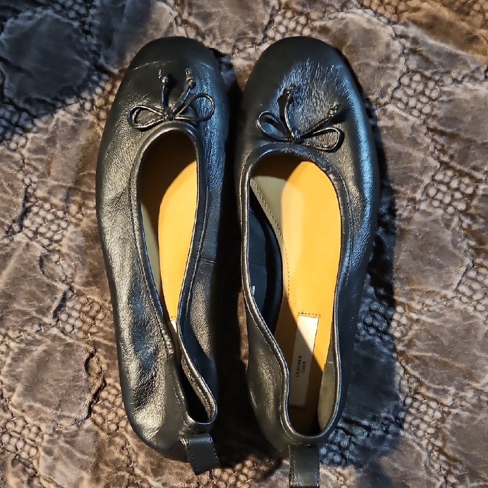 H&M Black Leather Ballet Flats